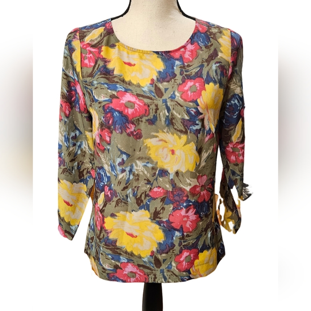 J Crew Floral Blouse - Picture 2 of 7